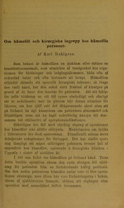 Om h©Þmofili och kirurgiska ingrepp hos h©Þmofila personer by Karl Dahlgren