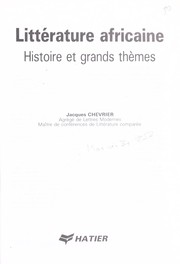 Cover of: Littérature africaine: histoire et grands thèmes