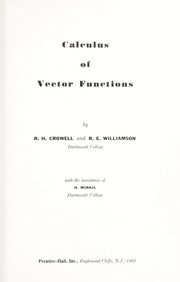 Cover of: Calculus of vector functions by Richard H. Crowell