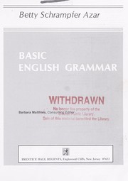 Cover of: Basic English grammar by Betty Schrampfer Azar