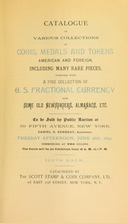 Cover of: Catalogue of various collections of coins, medals, and tokens ...