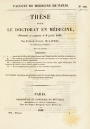 Th©·se pour le doctorat en m©♭decine by Pierre-Victor Malapert