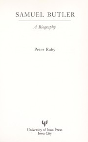 Cover of: Samuel Butler: a biography