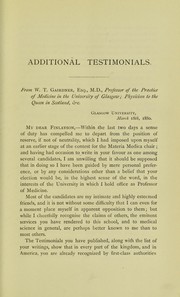 Cover of: Chair of Materia Medica in the University of Glasgow: additional testimonials in favour of James Finlayson, M.D.