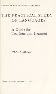 Cover of: The practical study of languages by Henry Sweet, Henry Sweet