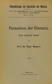 Cover of: Paracelsus, der ©berarzt: eine kritische Studie