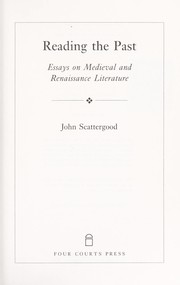 Cover of: Reading the past : essays on medieval and renaissance literature by 