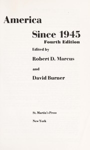 Cover of: America since 1945