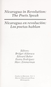 Cover of: Nicaragua in revolution by editors, Bridget Aldaraca ... [et al.].