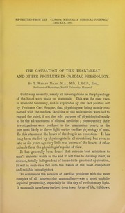 Cover of: The causation of the heart-beat and other problems in cardiac physiology