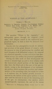 Where is the appendix? by George I. Miller