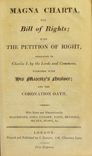 Cover of: Magna Charta, the Bill of Rights by Charles I King of England