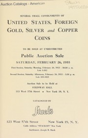 Cover of: Several small consignments of Unuited States, foreign gold, silver and copper coins