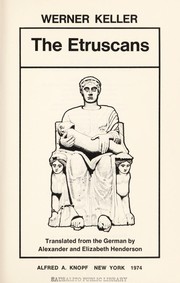 Cover of: The Etruscans. by Keller, Werner