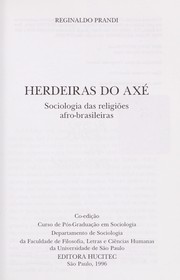 Cover of: Herdeiras do axé : sociologia das religiões afro-brasileiras