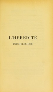 Cover of: L'h©♭r©♭dit©♭ psychologique