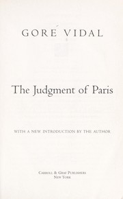 Cover of: The Judgement Of Paris. by Gore Vidal