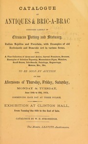 Cover of: Catalogue of antiques & bric-a-brac ... | Strobridge, W.H.