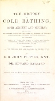 Cover of: History of cold bathing, both ancient and modern