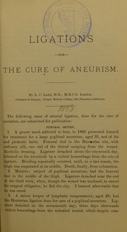 Ligations for the cure of aneurism by Levi Cooper Lane