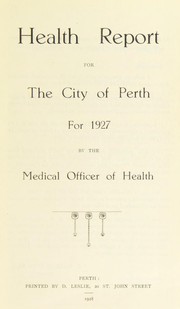 Cover of: [Report 1927] by Perth (Scotland). City Council