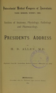 President's address by Harry Brookes Allen
