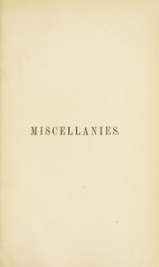 Cover of: Miscellanies by John Addington Symonds