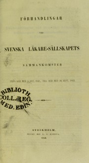 Cover of: F©œrhandlingar vid Svenska L©Þkare-S©Þllskapets sammankomster 1841-1849 by Svenska L©Þkares©Þllskapet