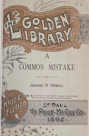 Cover of: A common mistake by Jeanne M. Howell