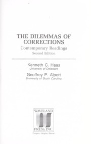 Cover of: The Dilemmas of corrections: contemporary readings