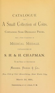 Cover of: Catalogue of a small collection of coins ... by Chapman, S.H. & H.