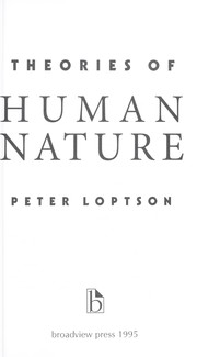Cover of: Theories of Human Nature | Peter Loptson
