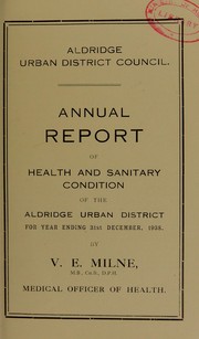 Cover of: [Report 1938] by Aldridge (England). Urban District Council