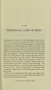 Cover of: On the physiological action of ozone by James Dewar, McKendrick, John Gray