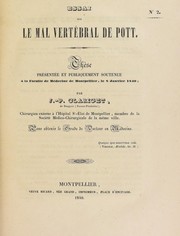 Cover of: Essai sur le mal vert©♭bral de Pott by J.P. Clariget, J.P. Clariget