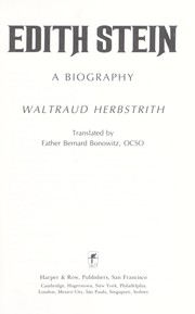 Cover of: Edith Stein, a biography by Waltraud Herbstrith