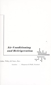 Cover of: Air conditioning and refrigeration by William H. Severns