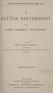 Cover of: A bitter birthright by Dora Russell