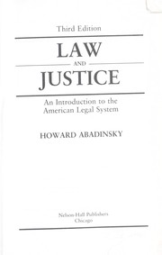 Cover of: Law and justice by Howard Abadinsky