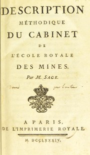 Cover of: Description m©♭thodique du cabinet de l'©cole royale des Mines