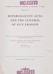Cover of: Hypervelocity guns and the control of gun erosion
