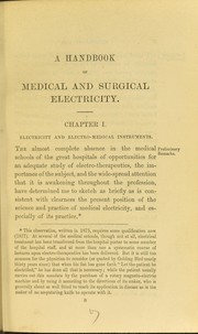 Cover of: A handbook of medical and surgical electricity by Herbert Tibbits