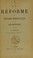 Cover of: De la r©♭forme des ©♭tudes m©♭dicales par les laboratoires