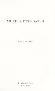 Cover of: Murder post-dated by Anne Morice