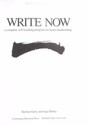 Cover of: Write now : a complete self-teaching program for better handwriting