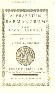 Cover of: Alphabetum Barmanorum seu Regni Avensis.