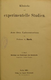 Cover of: Klinische und experimentelle Studien : aus dem Laboratorium