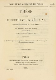 Th©·se pour le doctorat en m©♭decine by Hippolyte Dupont