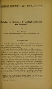 Cover of: Beitr©Þge zur Kenntniss der multiplen allgemeinen Neurome