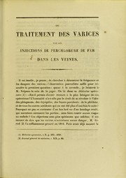 Du traitement des varices par les injections de perchlorure de fer dans les veines by C.A. Edmond Caron
